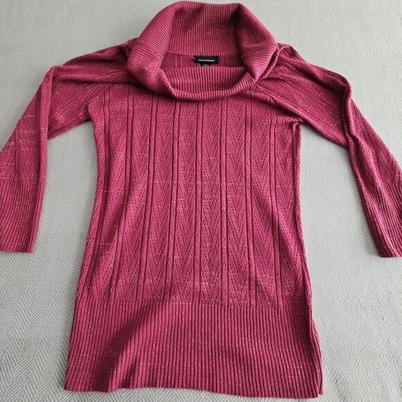 Cowl Neck Glitter Sweater Size 14/16 Ribbed Purple Long Sleeve Boho Y2K Luxe AS - Picture 3 of 15